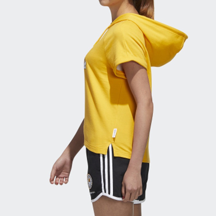 (WMNS) adidas neo GDTM SS HDY Yellow Crossover Sports Hooded Pullover Short Sleeve Yellow T-Shirt GL - 6