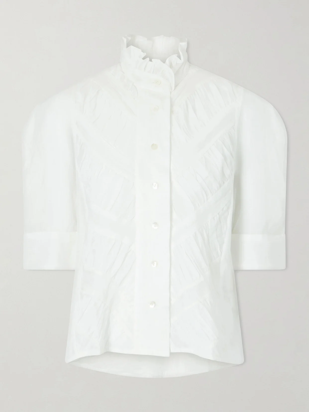 Vita Ruffled Pleated Cotton-gauze Shirt - 1