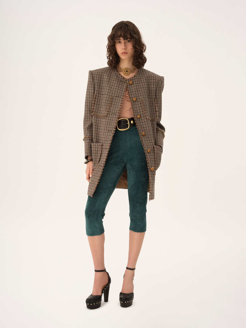 Chloé SINGLE-BREASTED COLLARLESS COAT IN HOUNDSTOOTH WOOL outlook