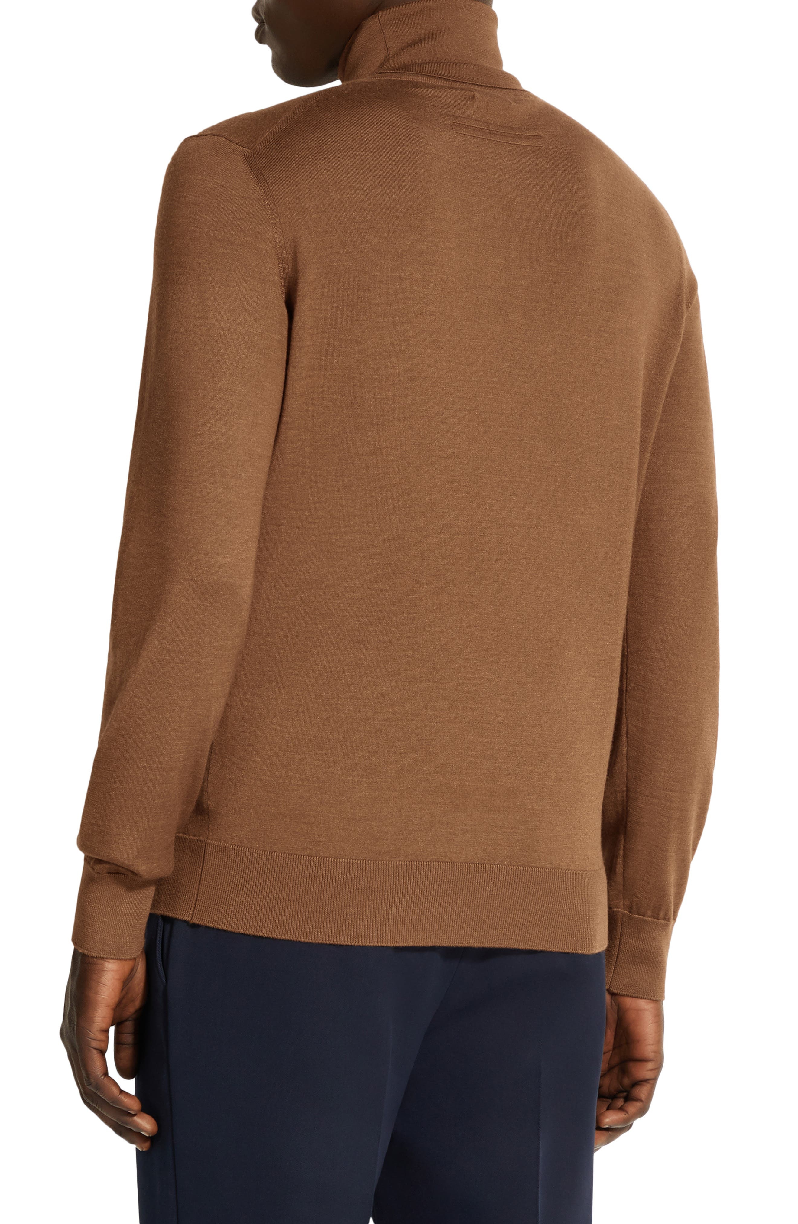 ZEGNA Cashseta Light Cashmere & Silk Turtleneck Sweater in Dark Foliage at Nordstrom - 2