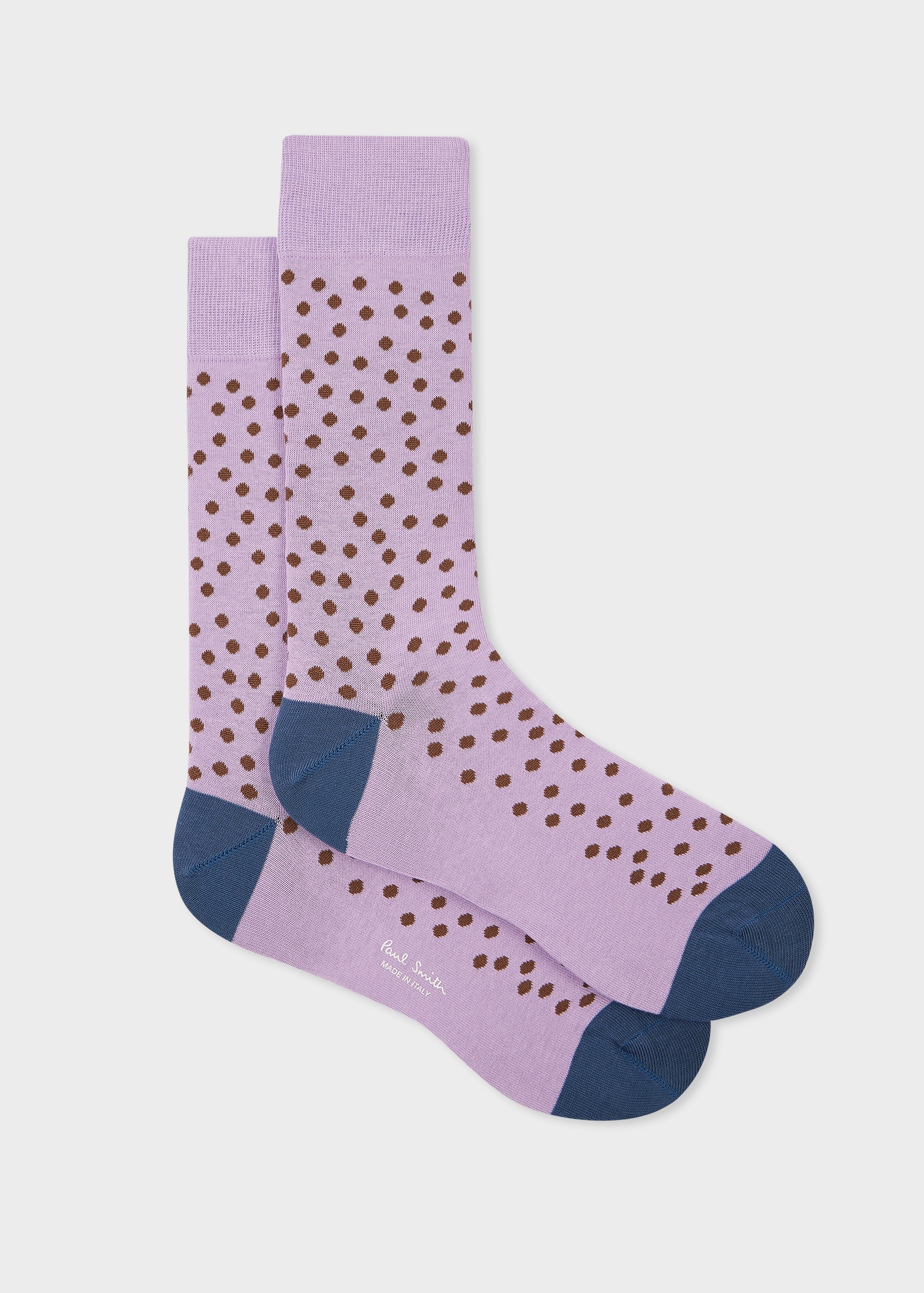 Lilac Cotton-Blend Polka Dot Socks - 1