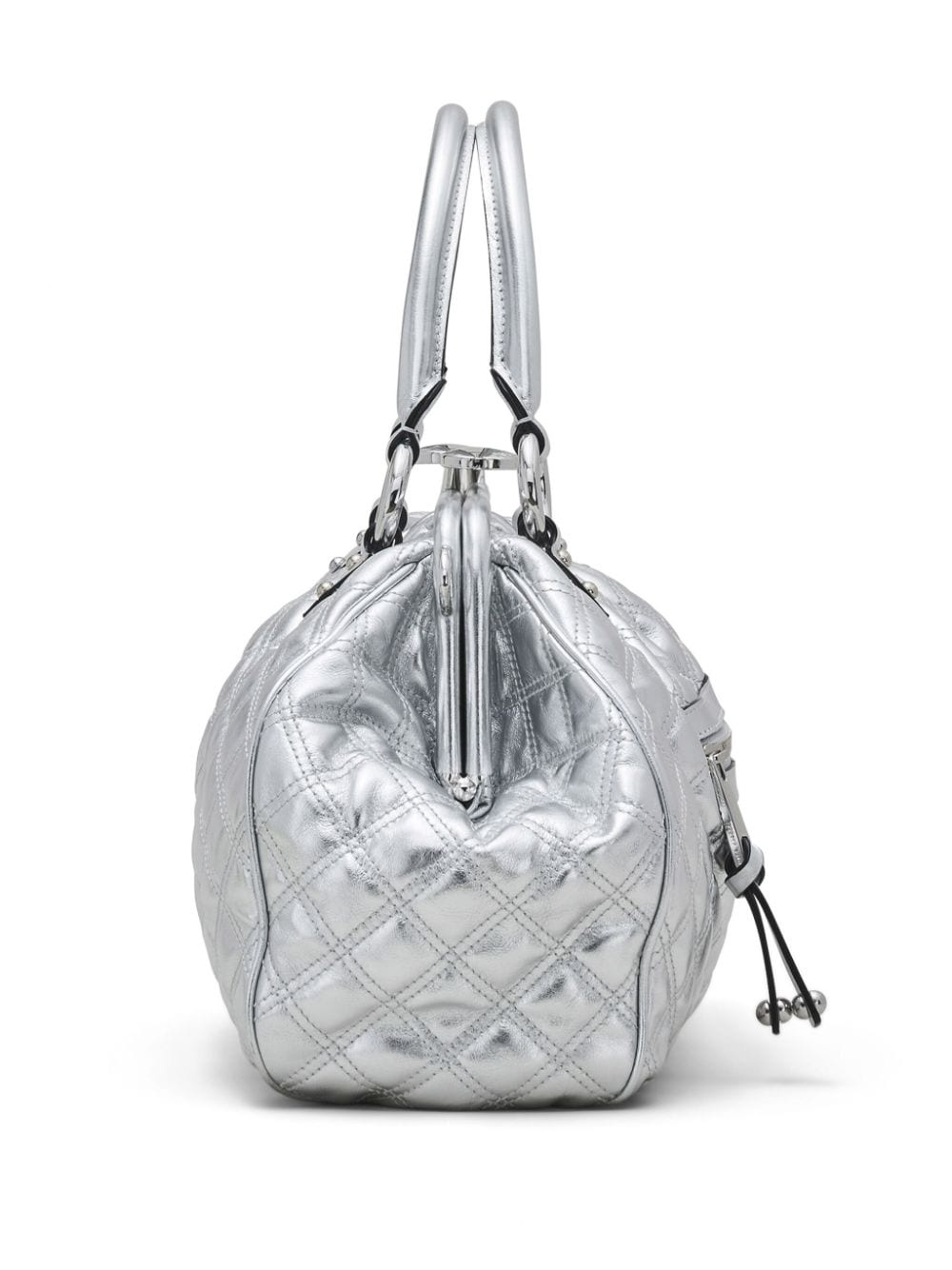 Re-Edition Quilted Metallic Leather Stam bag - 5