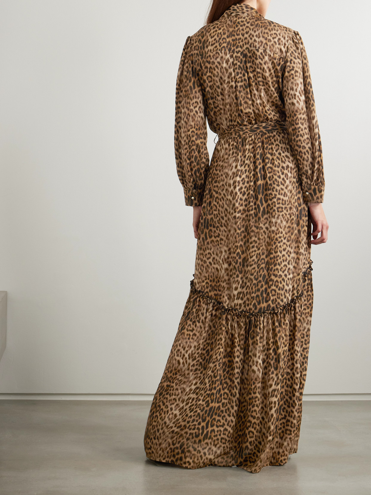 Skylar Scarf-detailed Belted Printed Crepe Maxi Dress - 3