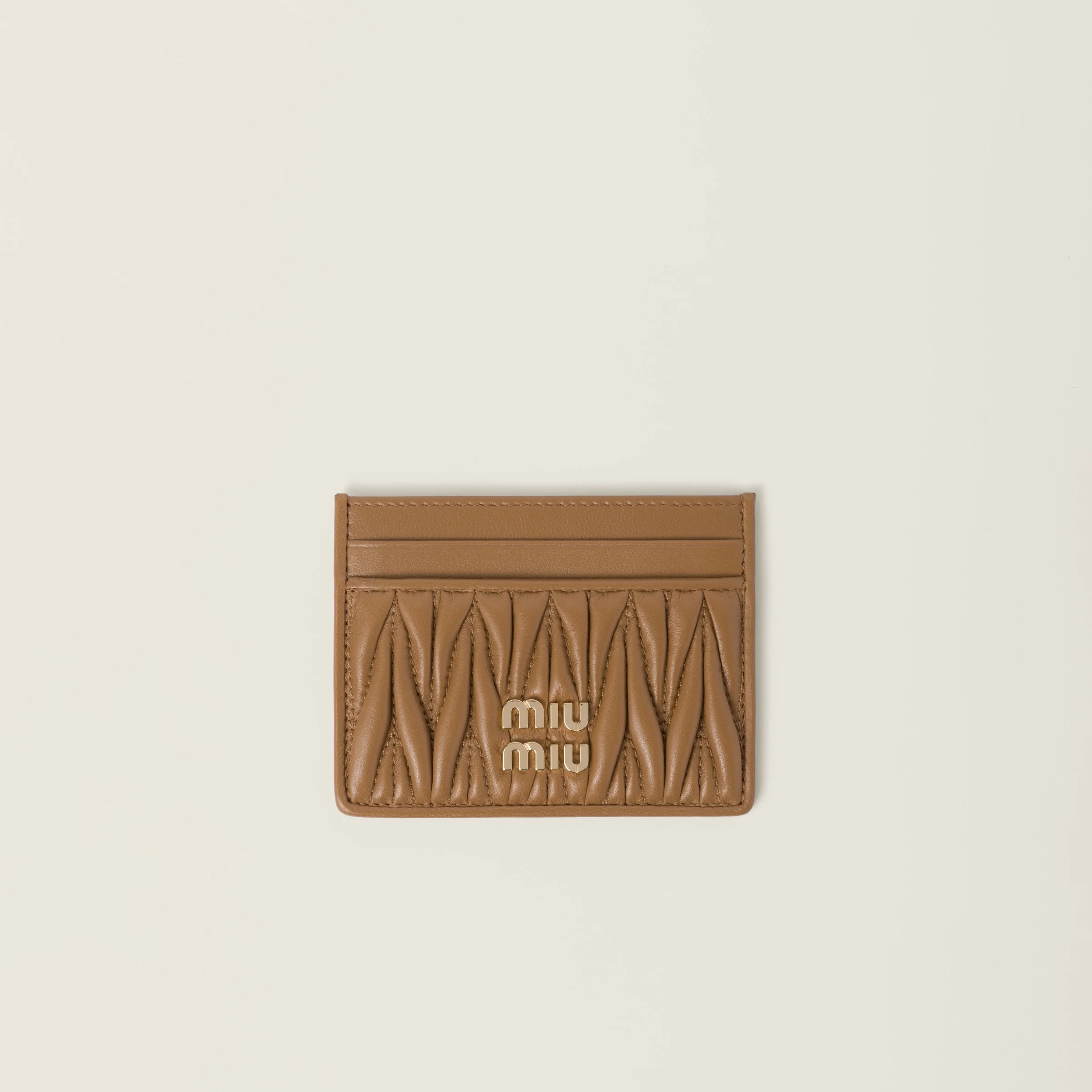 Matelassé nappa leather card holder - 1