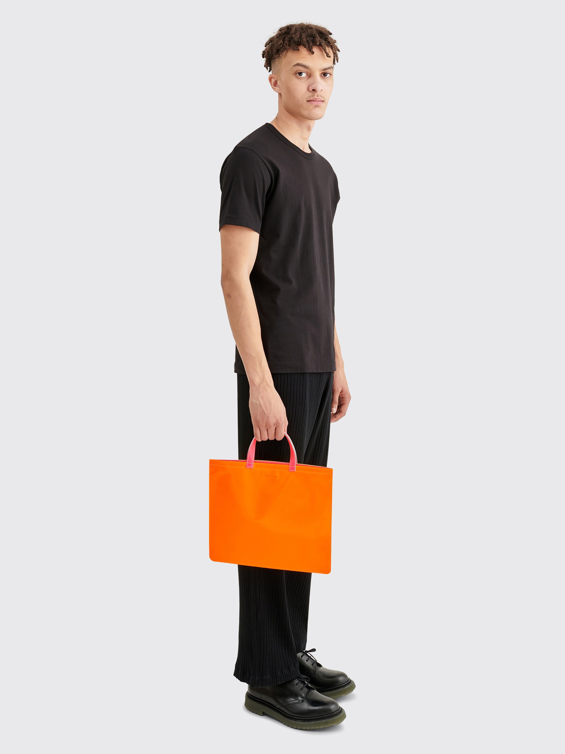 COMME DES GARÇONS WALLET SUPER FLUO LEATHER BAG YELLOW / ORANGE - 3