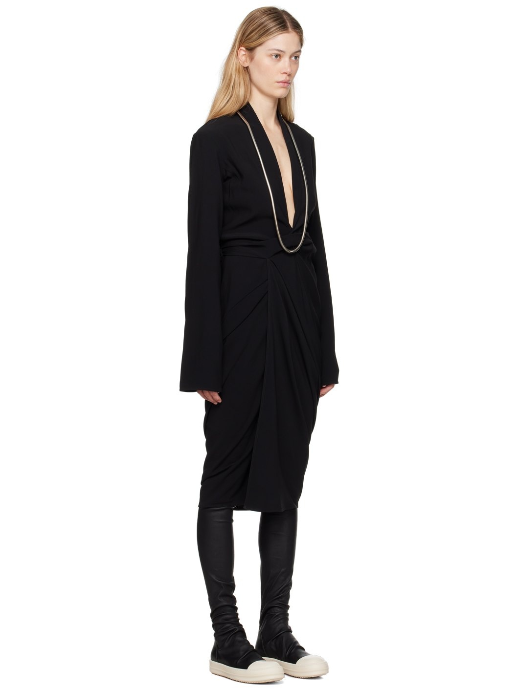 Black Porterville Wrap Midi Dress - 2