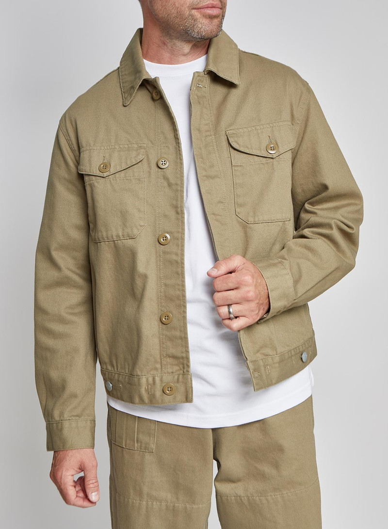 Nigel Cabourn Short Jacket Heavy Cotton in Army outlook