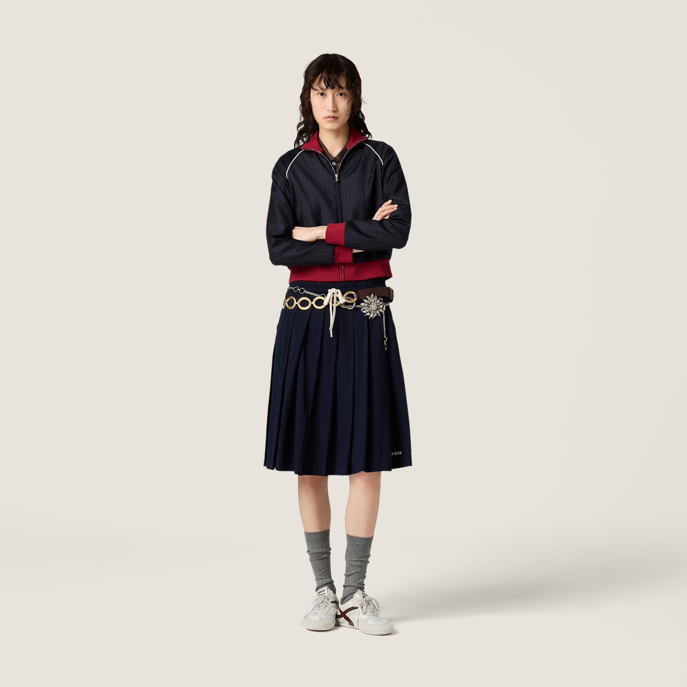 Pleated garment-dyed jersey skirt - 2