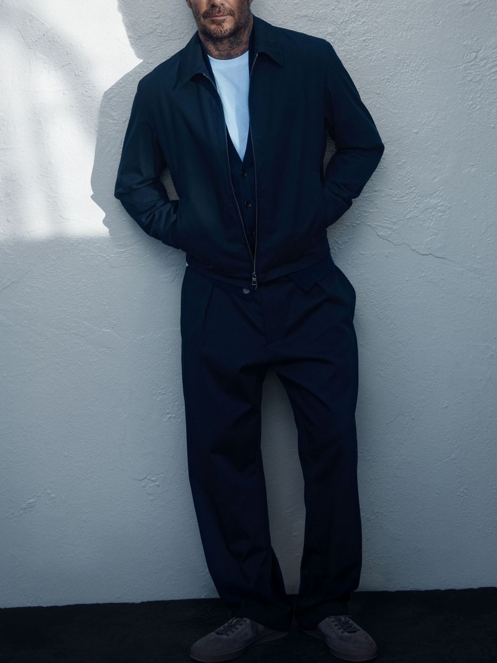x David Beckham classic-collar zip jacket - 6