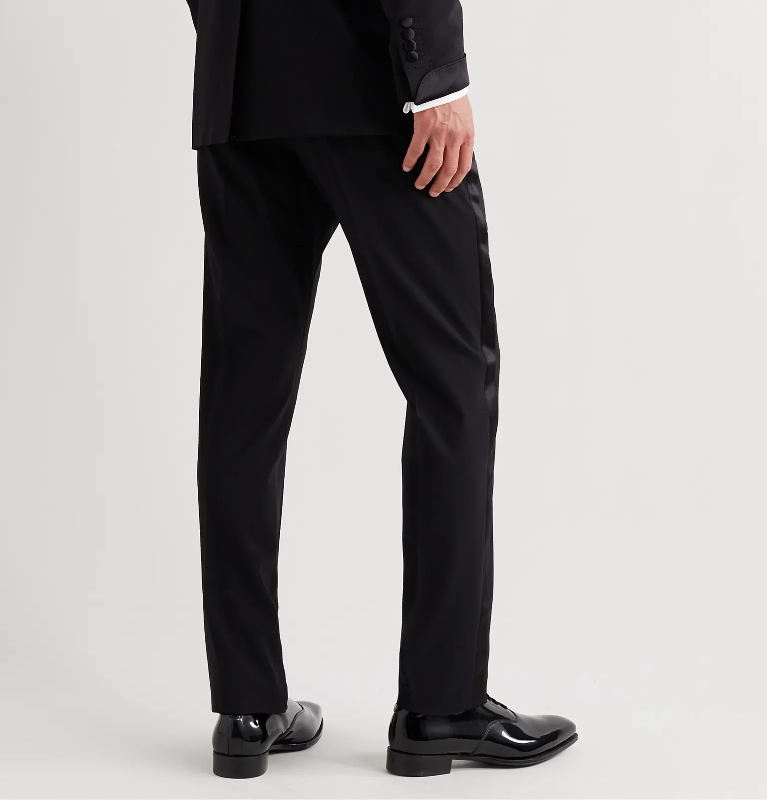 Slim-Fit Satin-Trimmed Stretch-Wool Tuxedo Trousers - 4