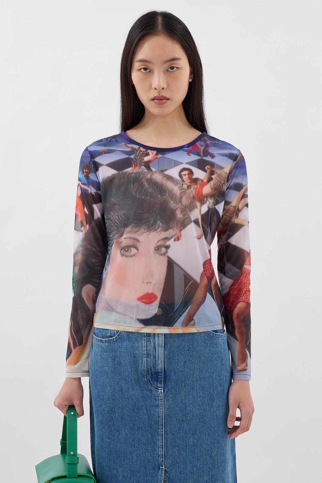 LONGSLEEVE SHEER TOP / Brigitte print - 2
