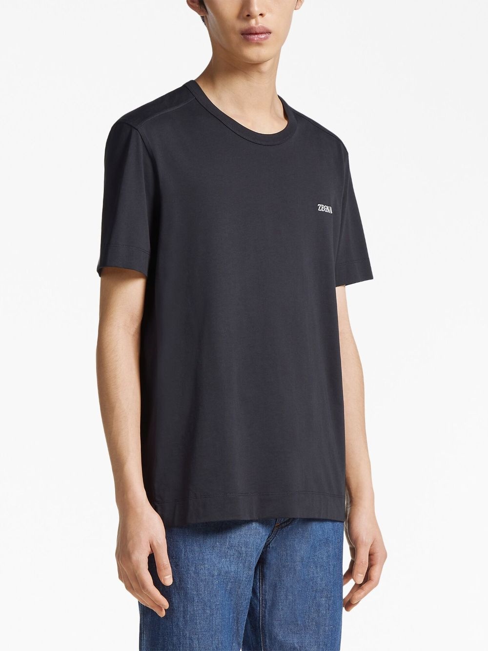 logo-embroidered cotton T-shirt - 3