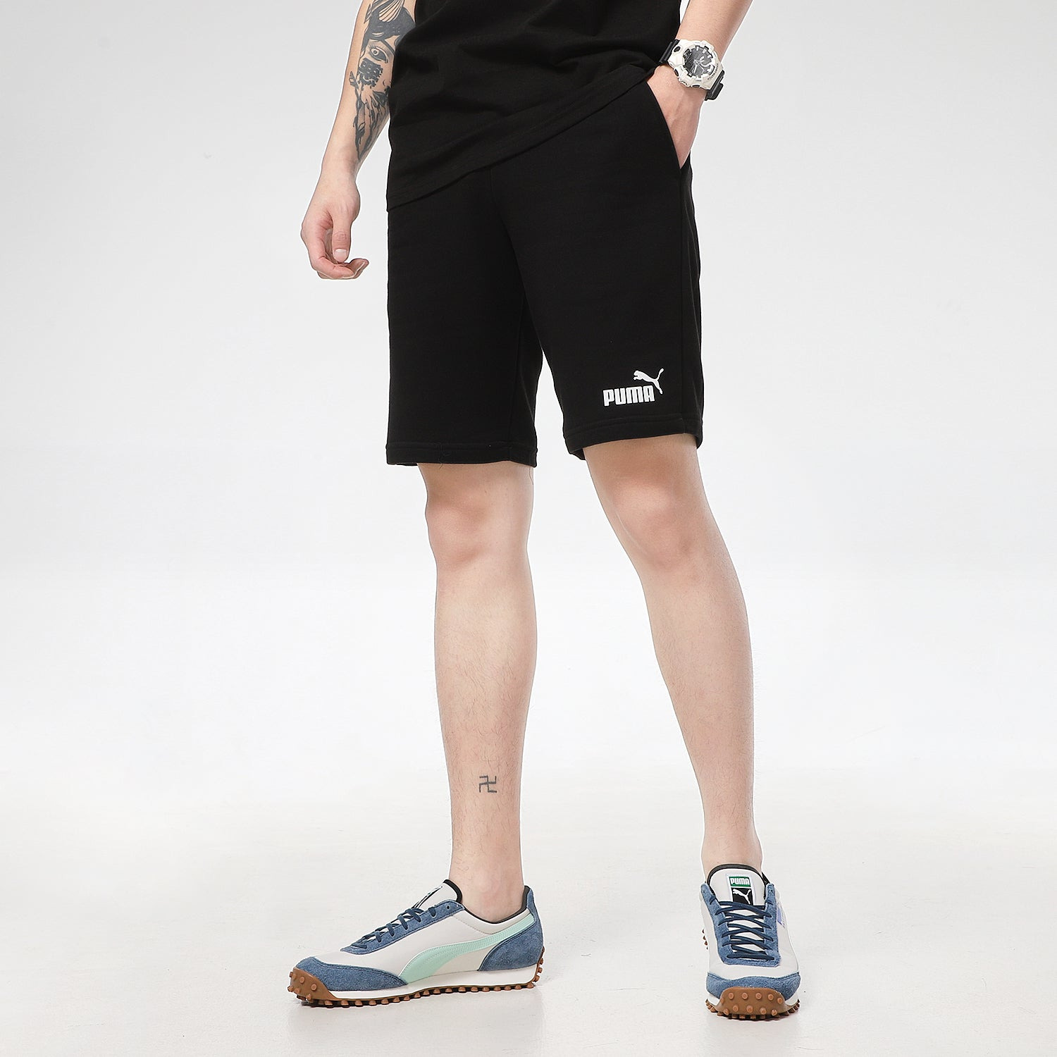 PUMA Essentials+ 12" Shorts 'Black White' 588739-01 - 5
