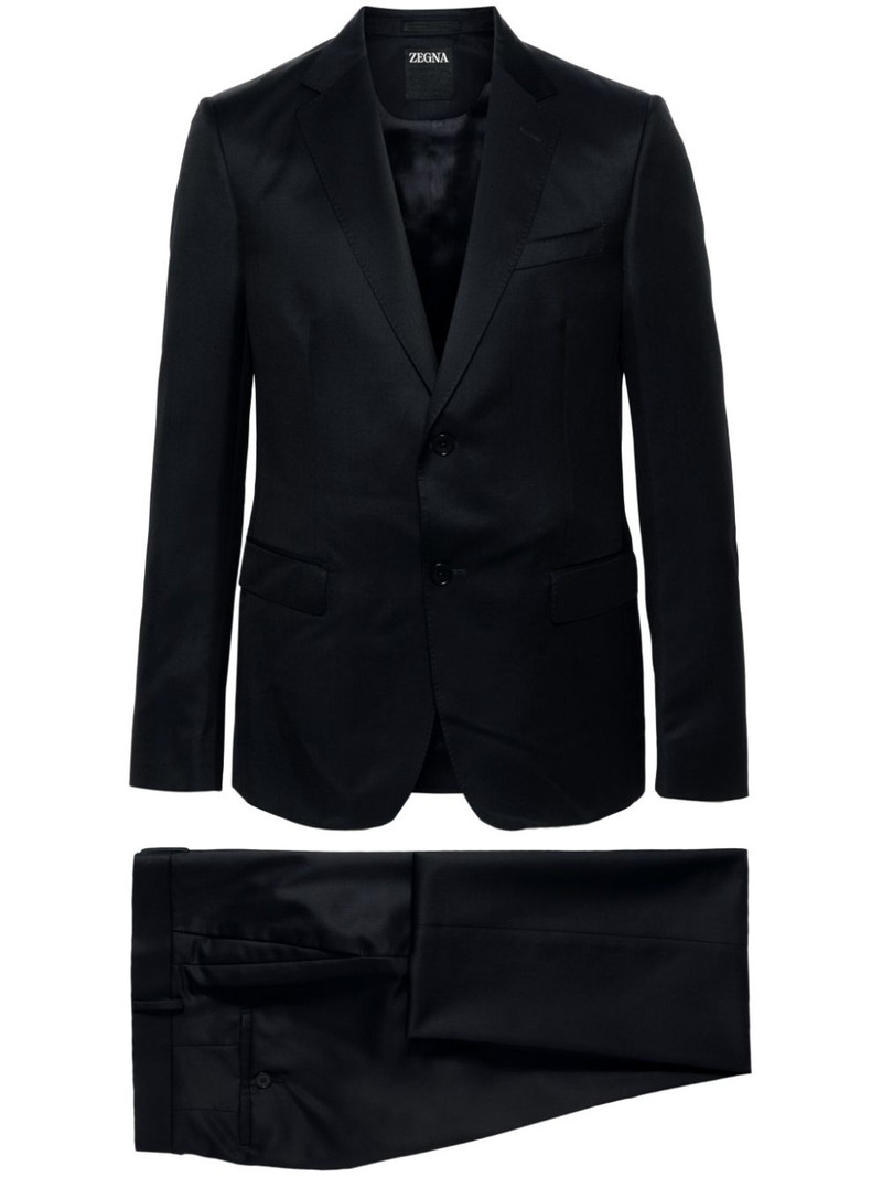 single-breasted satin suit - 1