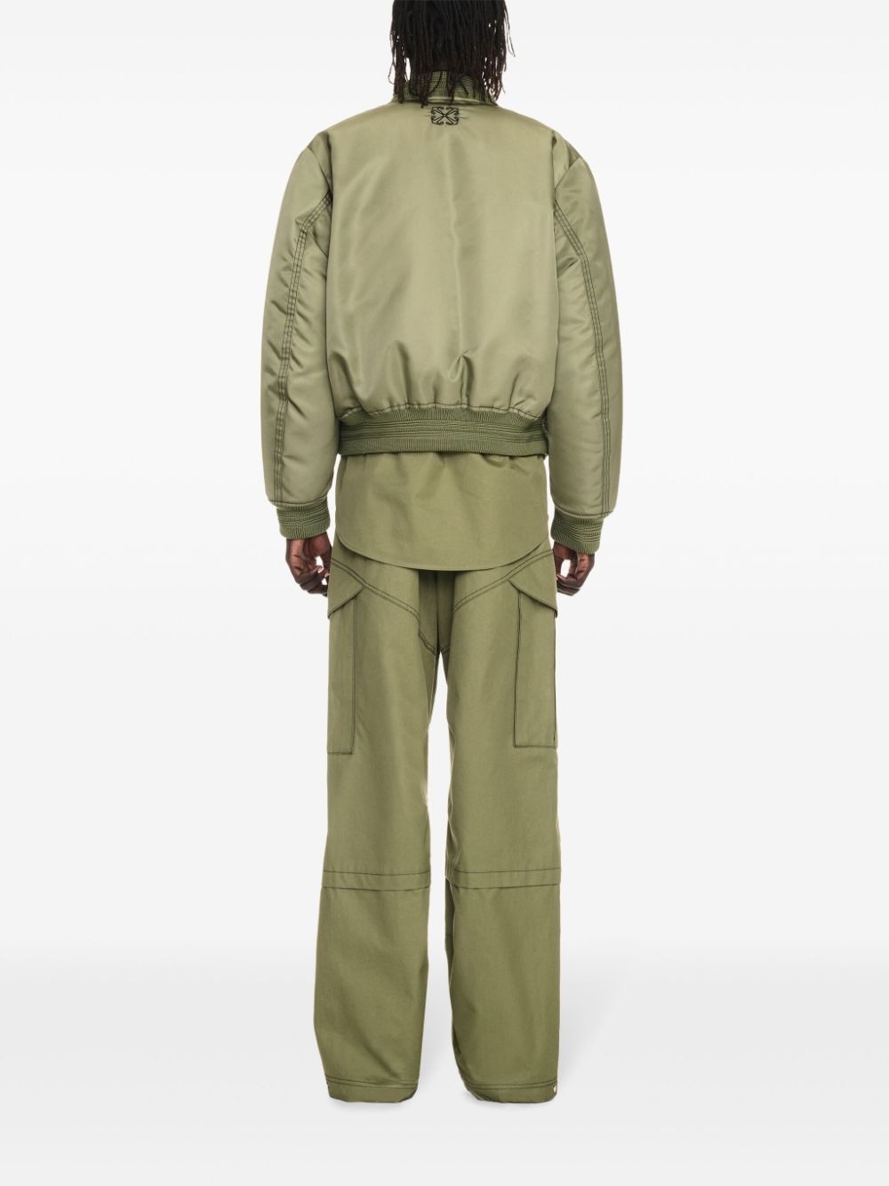 logo-embroidered bomber jacket - 4
