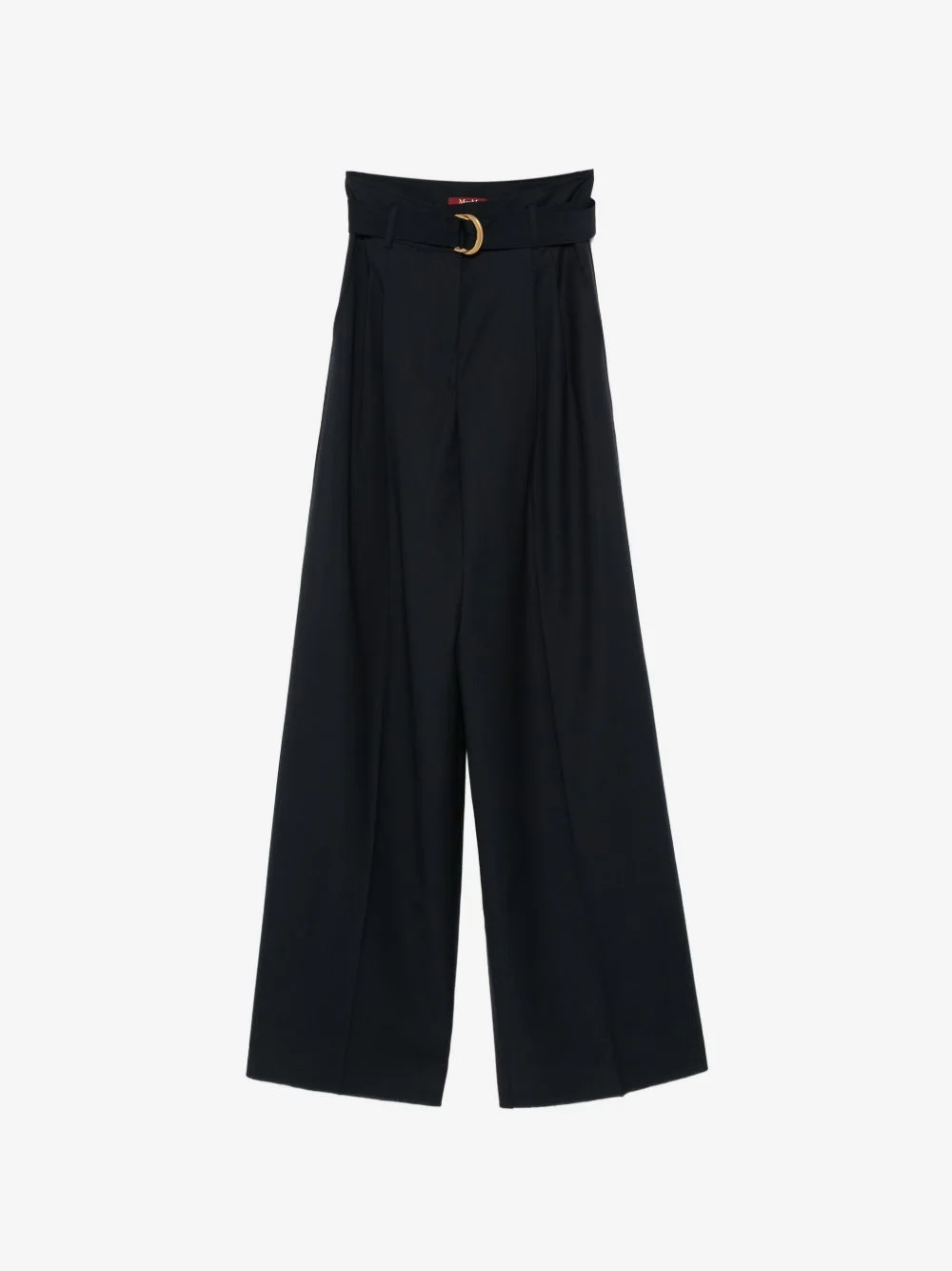 high-waisted woollen cloth trousers - navy - 1