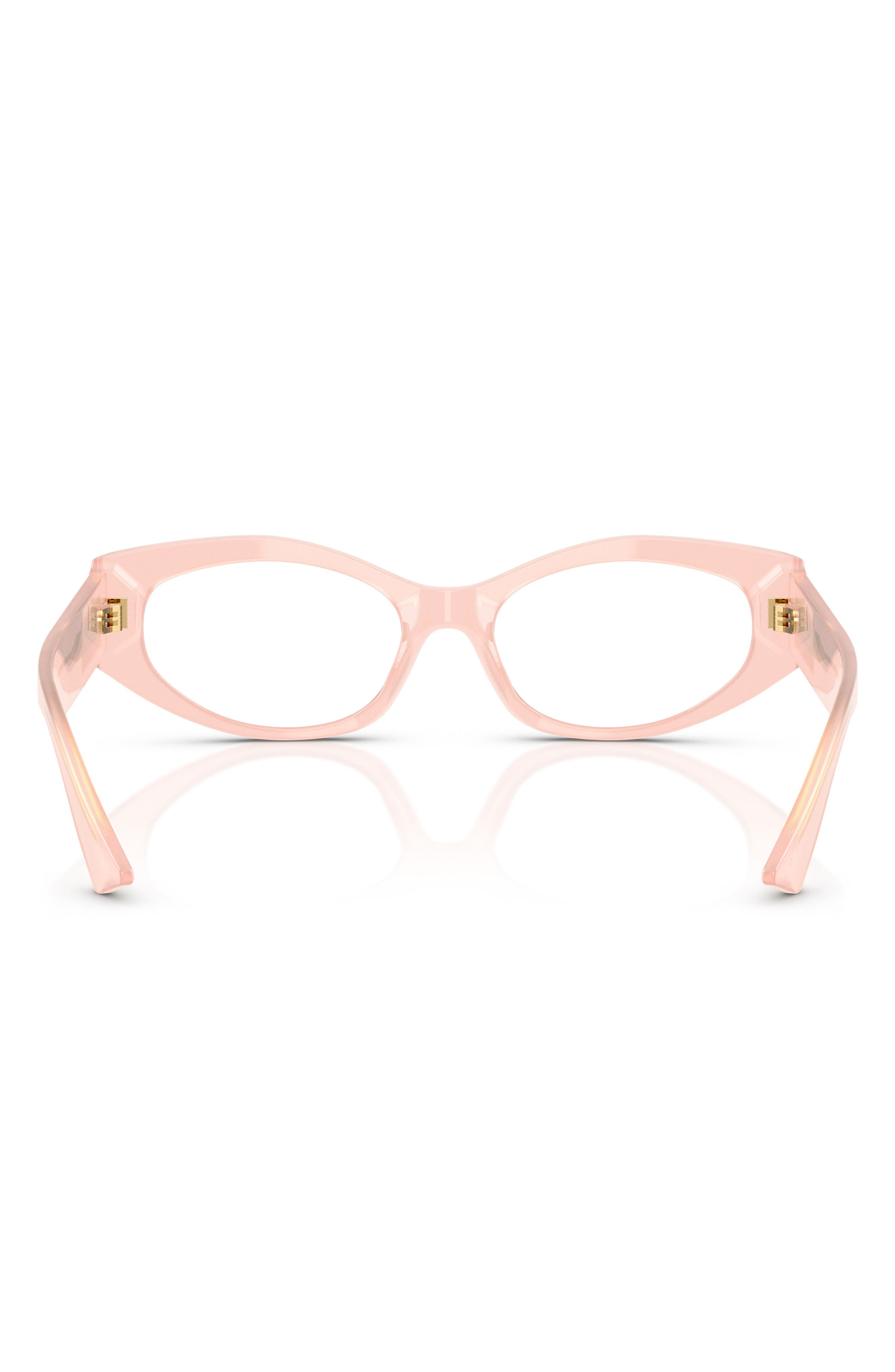 Versace 53mm Irregular Optical Glasses in Opal Pink at Nordstrom - 5