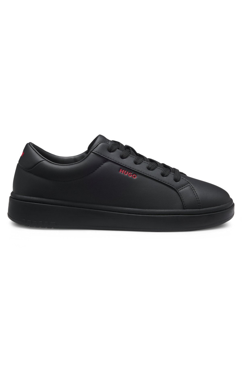 CONTRAST-LOGO TRAINERS IN FAUX LEATHER 1
