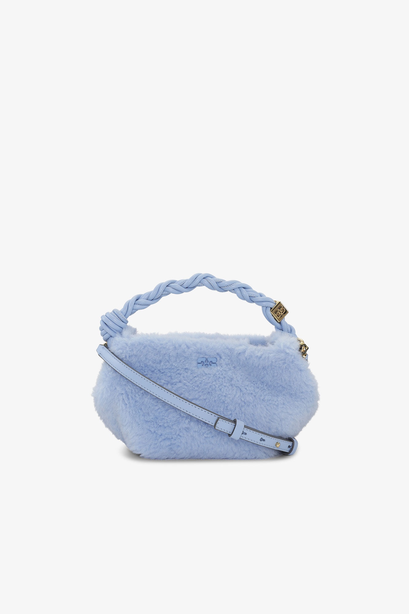 LIGHT BLUE FLUFFY MINI GANNI BOU BAG - 3