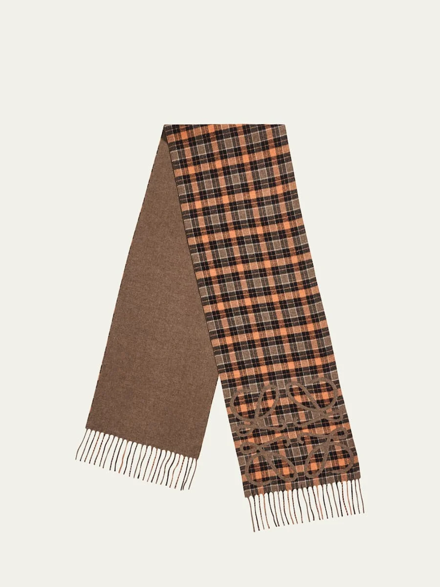 Check Anagram Silk-Cashmere Scarf - 1