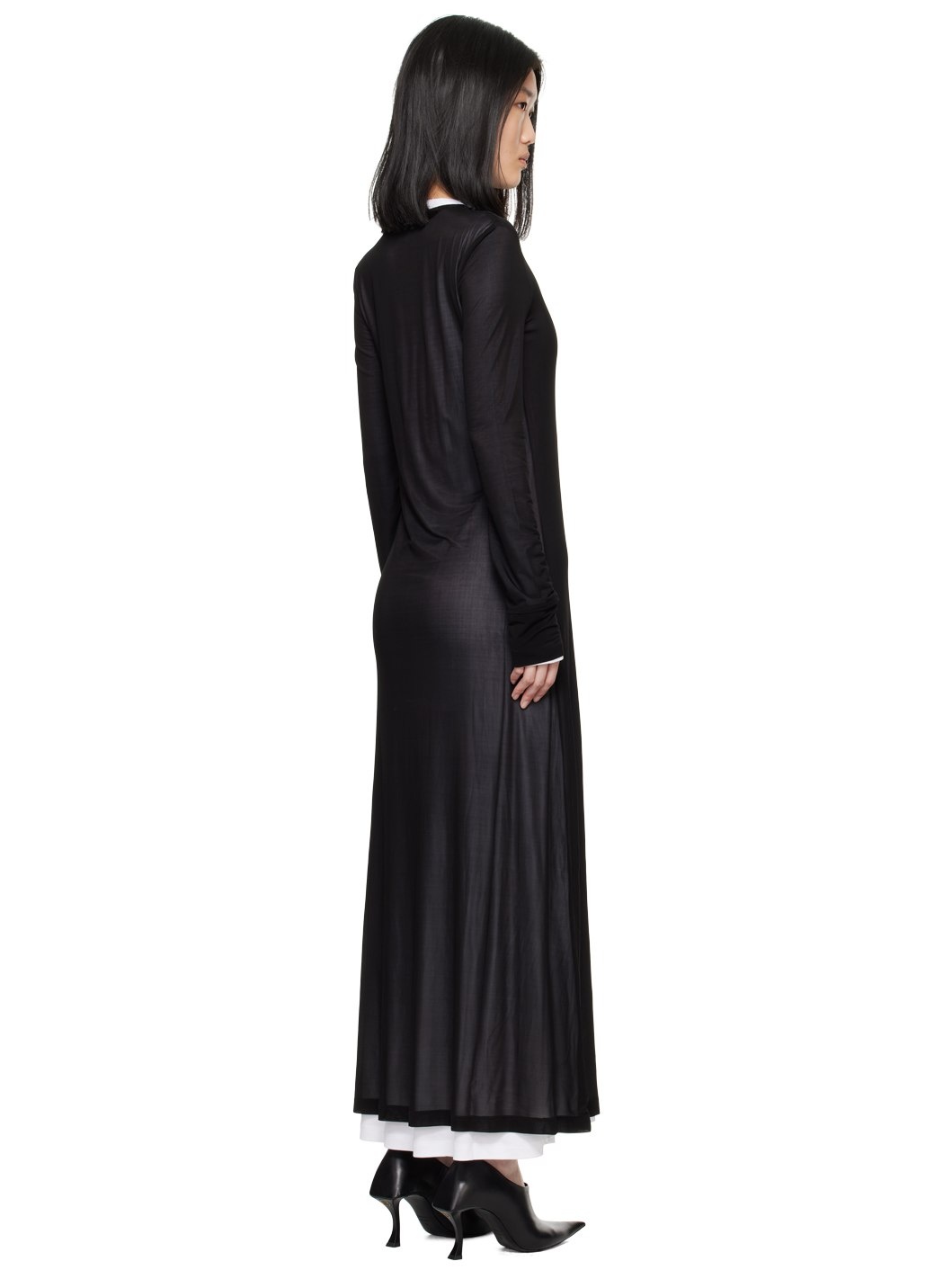 Black & White Double Layer Maxi Dress - 3