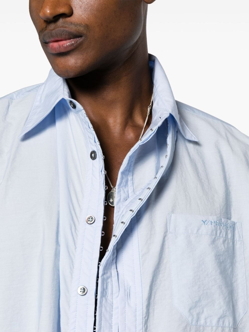 asymmetric cotton-blend shirt - 6