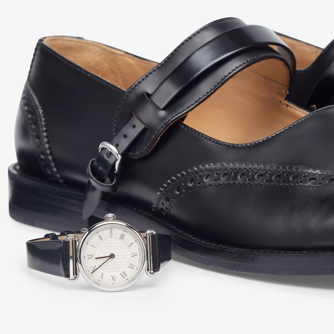 Black leather ballerinas - 6