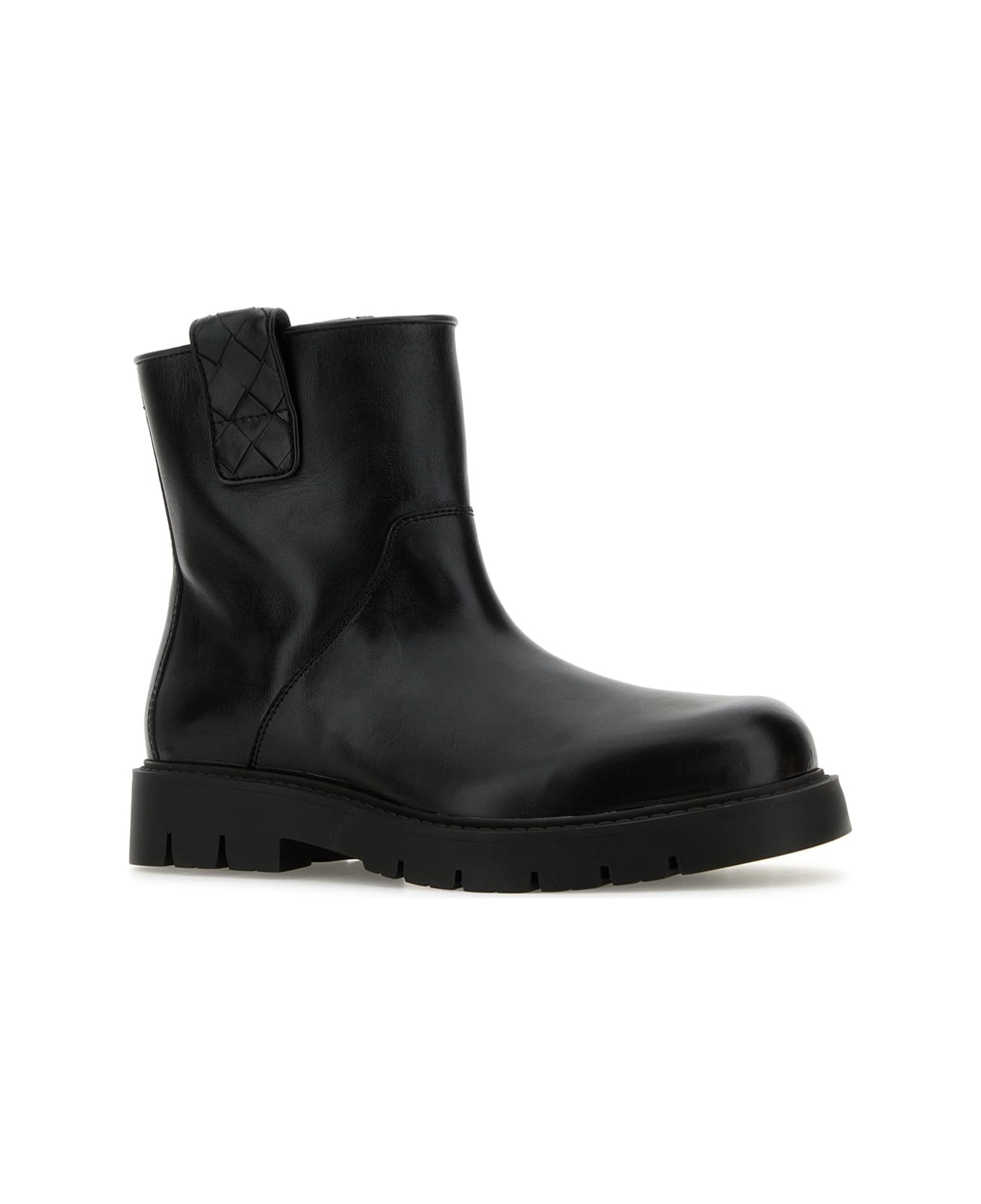 Black Leather Haddock Ankle Boots - 2
