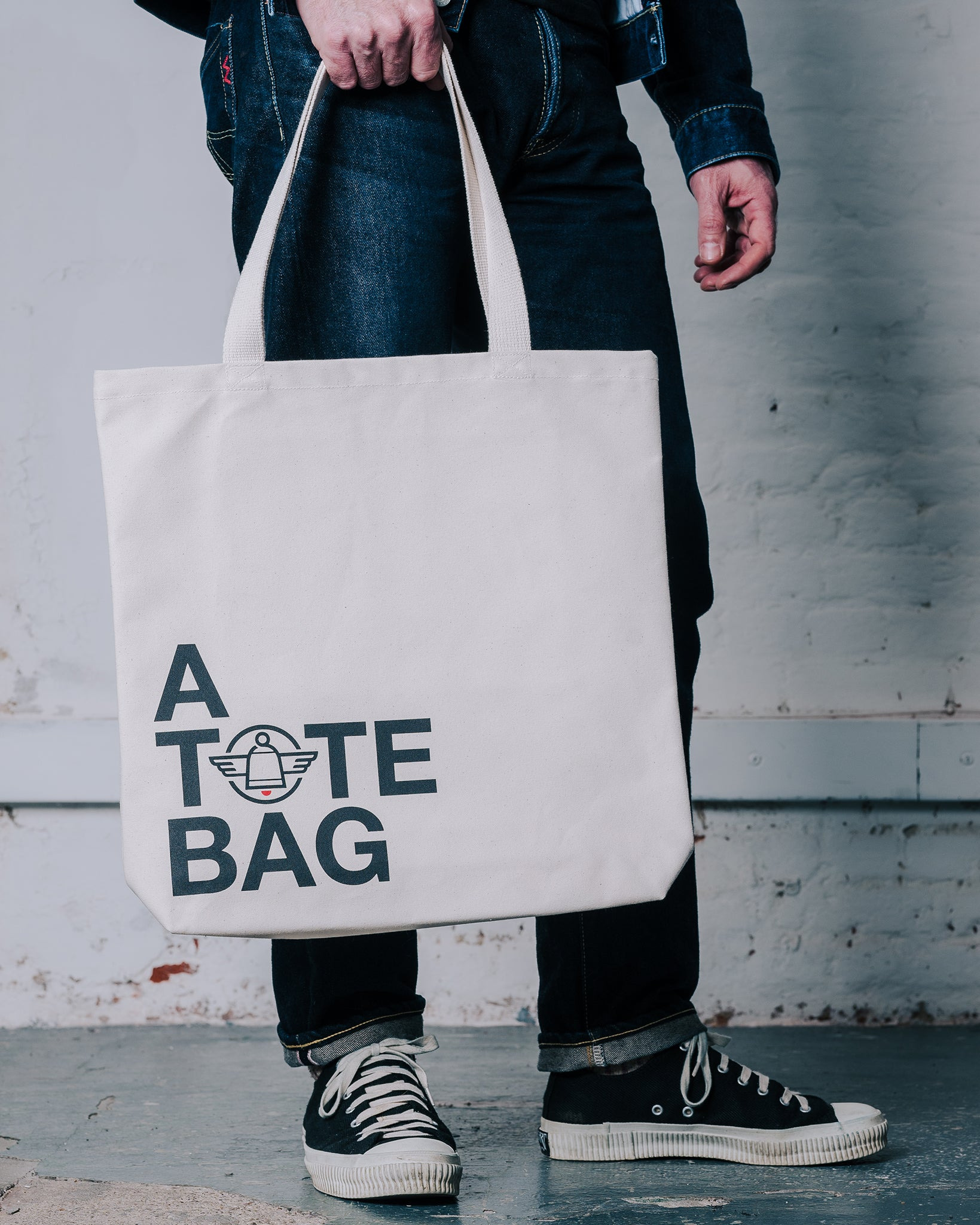 IH-TOTE-ATOTEBAG Printed Canvas Tote Bag - 'A Tote Bag' Print - 2