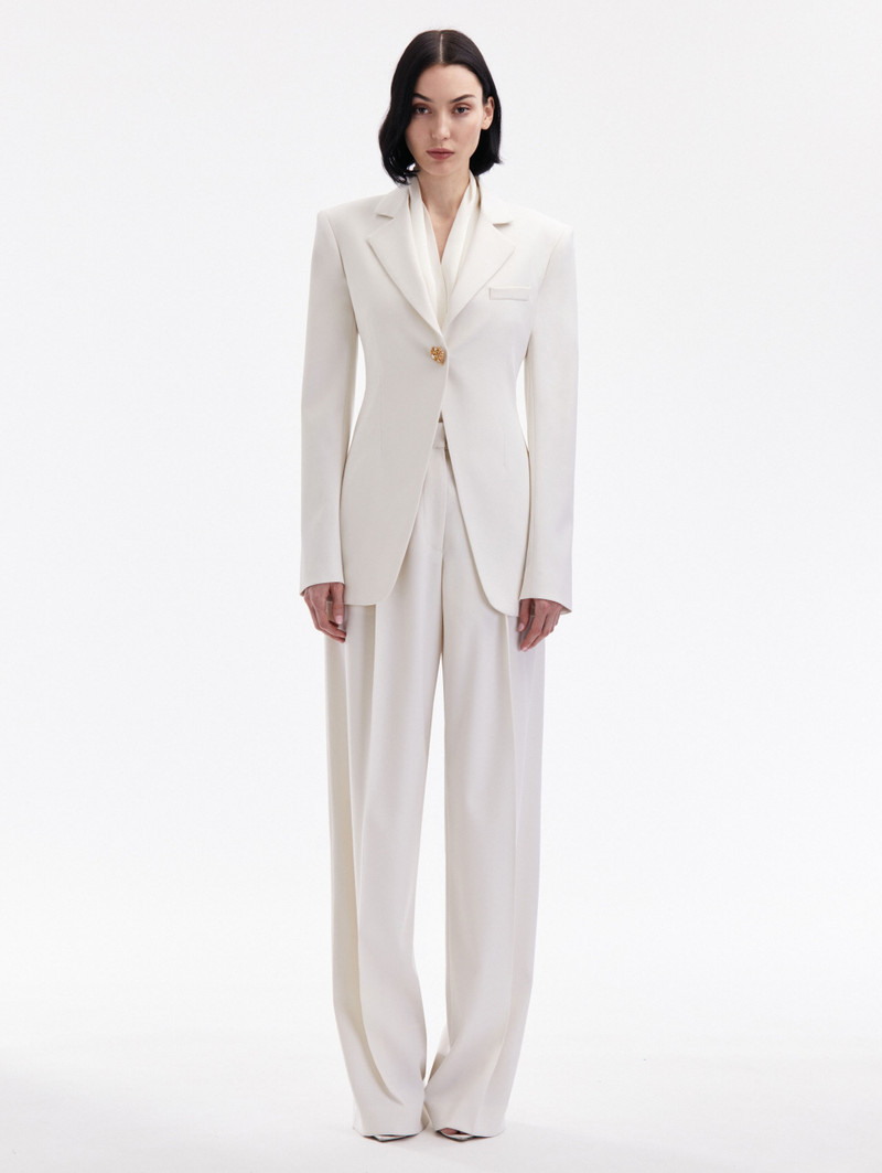 Oscar de la Renta BUTTON DETAIL SINGLE-BREASTED BLAZER outlook