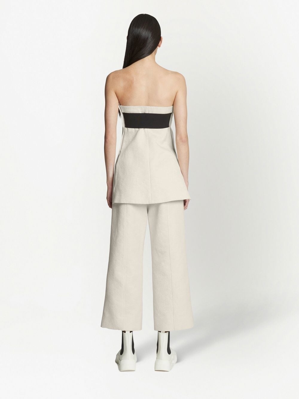 patterned-jacquard bustier top - 4