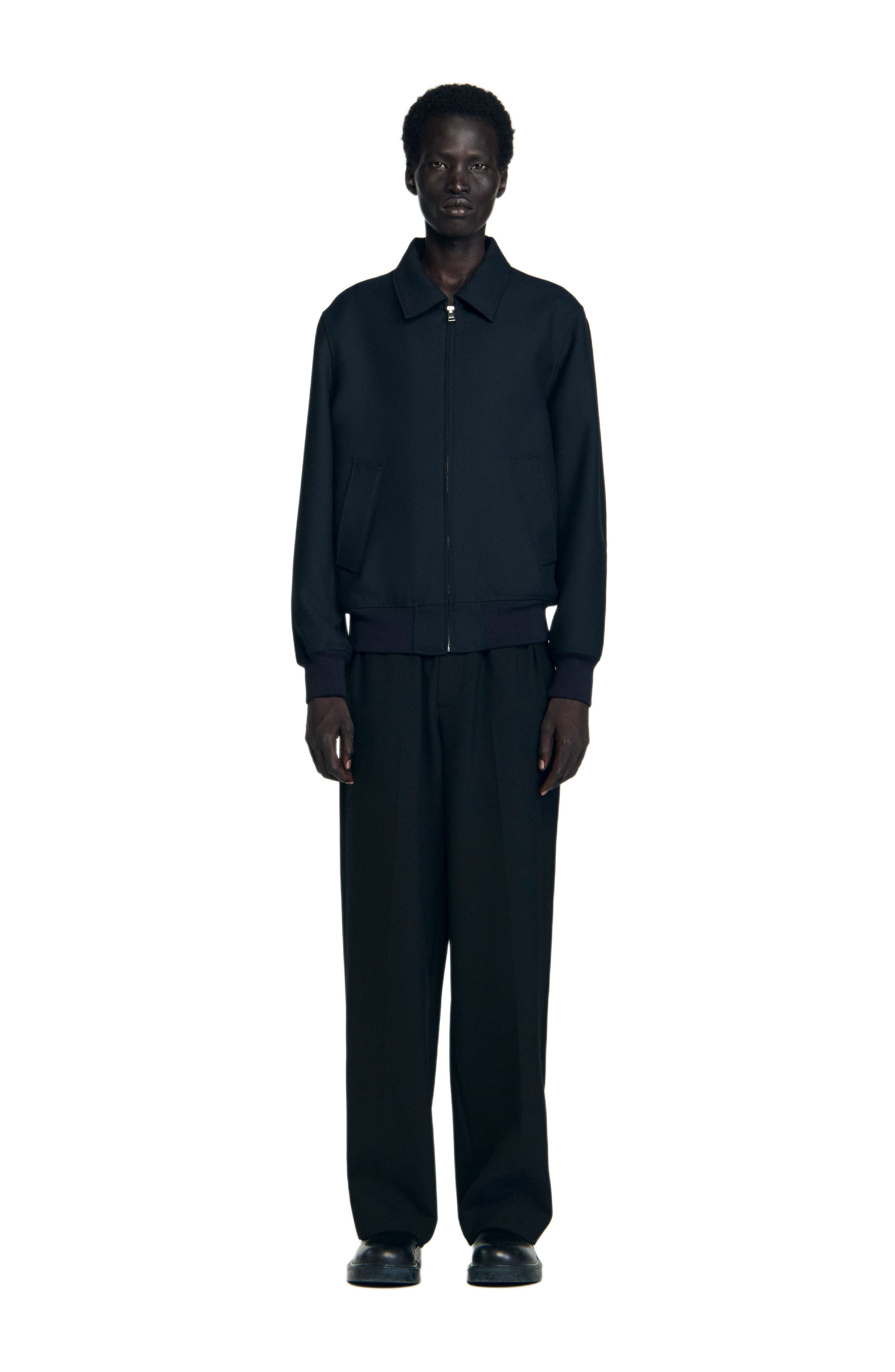 SANDRO Casual zip-up jacket in Navy Blue at Nordstrom - 4