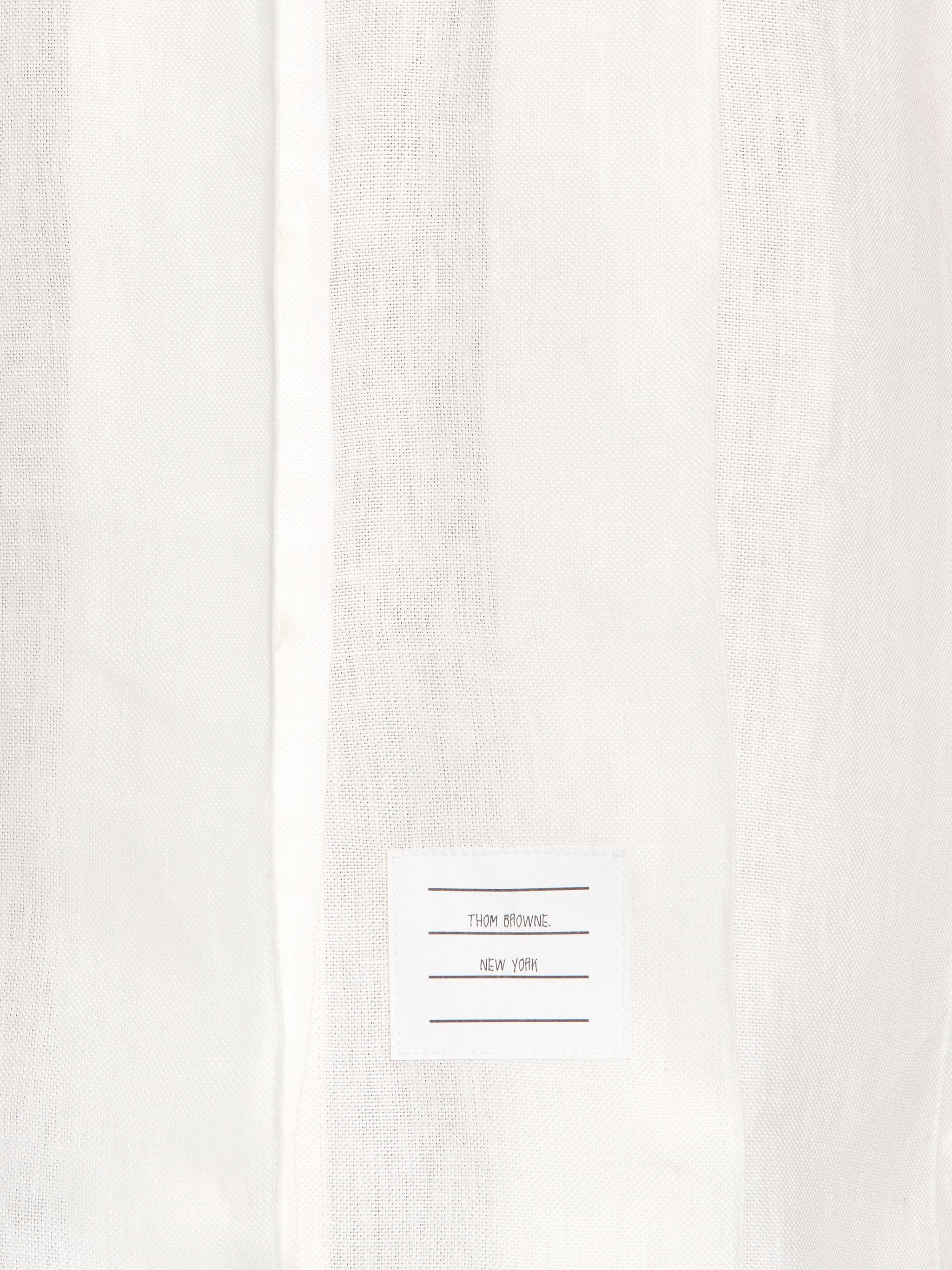 White Crispy Linen Inverted Pleat Below the Knee Tonal 4-Bar Dress - 5