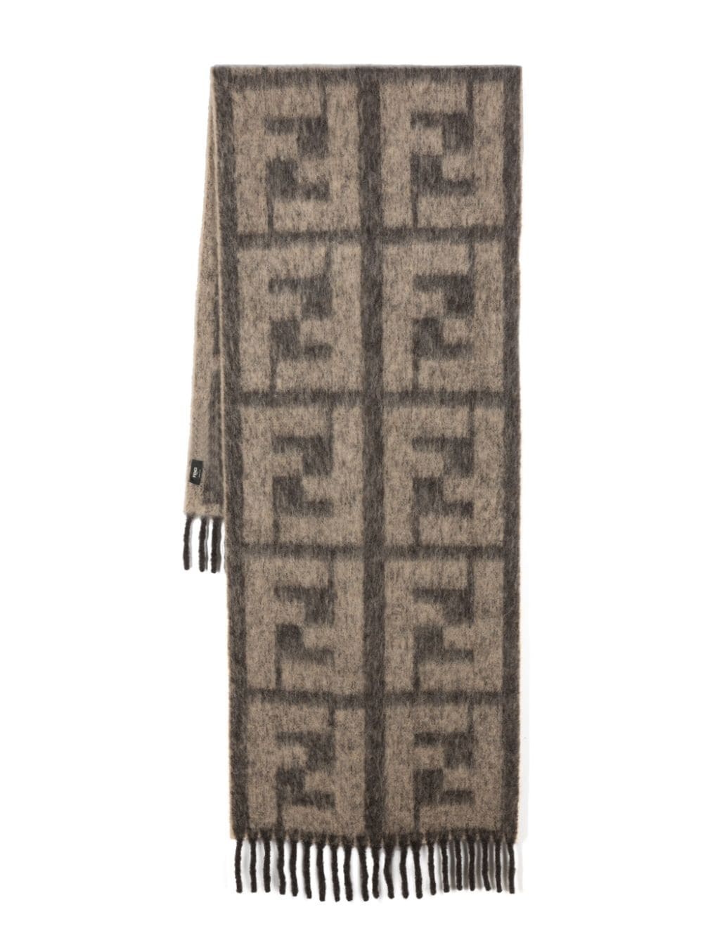 FF-pattern wool-blend scarf - 1