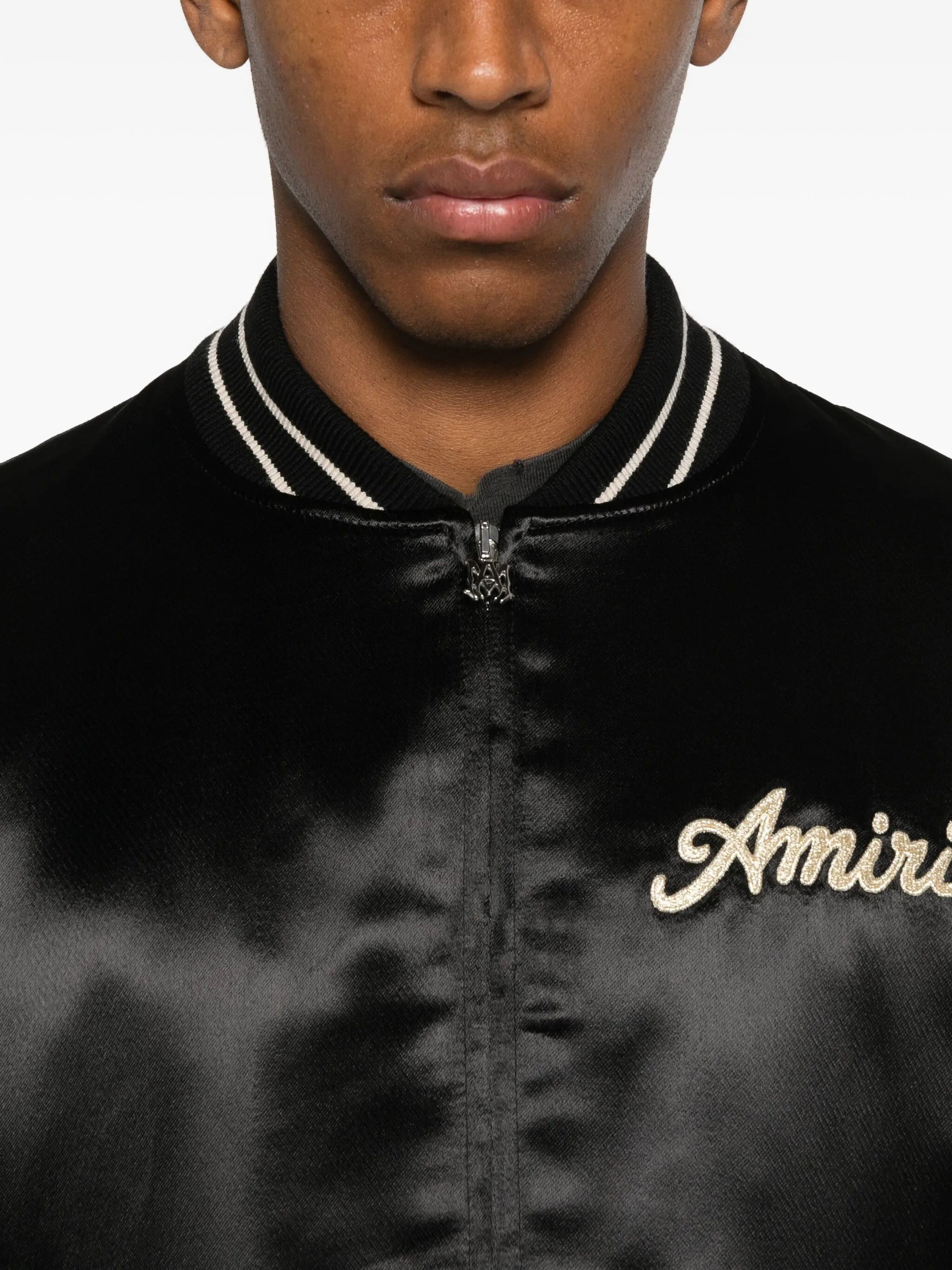 Amiri Embroidered Satin Bomber Jacket - 2