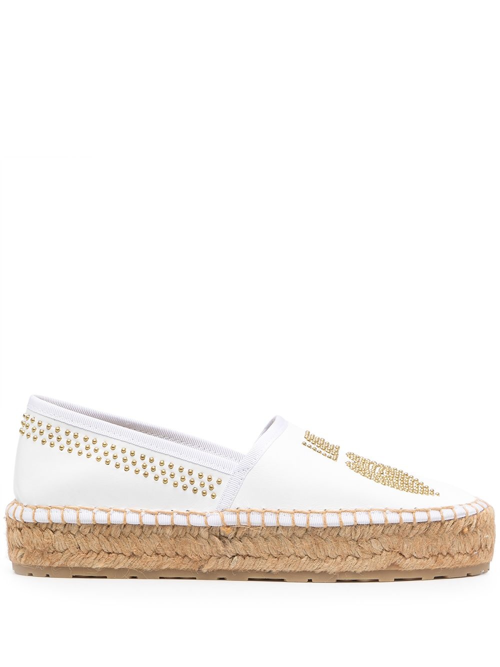 Stud embellished Love espadrilles - 1