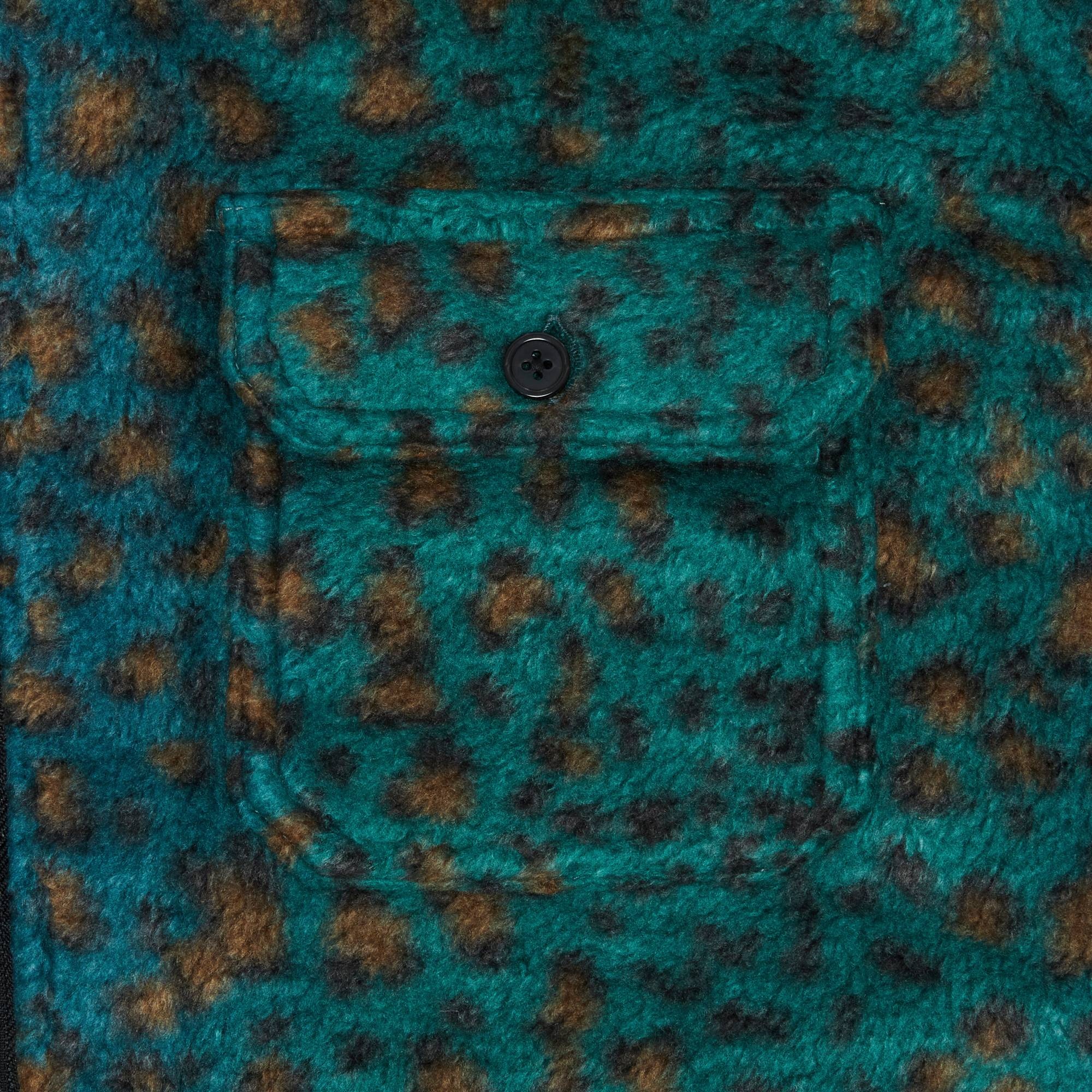 Supreme Fleece Zip Hooded Shirt 'Teal Leopard' - 3