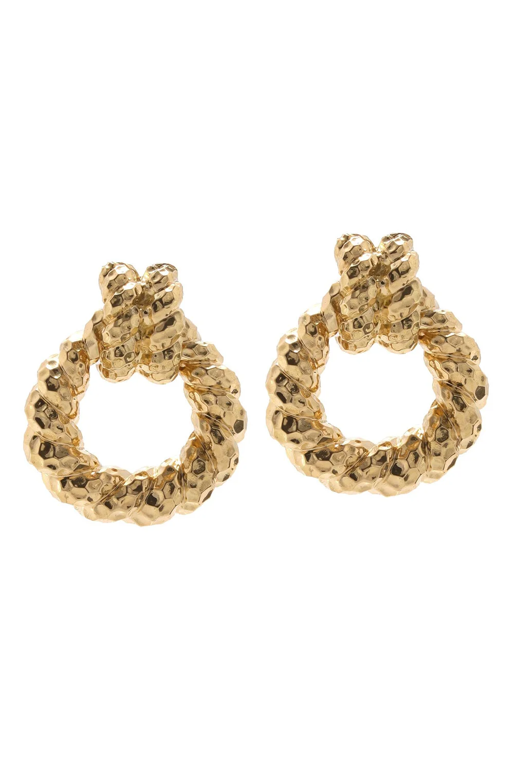 Rope Doornocker Hammered Earrings - 1