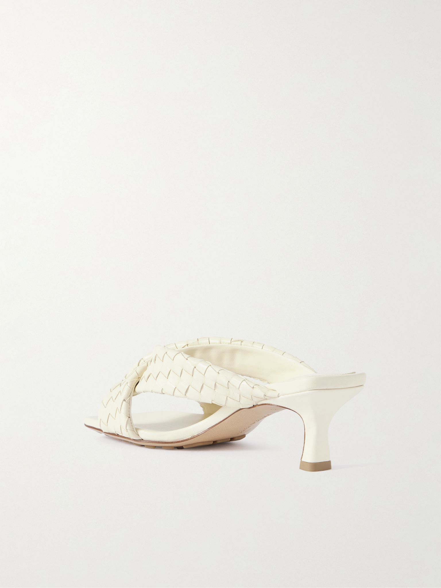 Riva intrecciato leather mules Off-white - 3