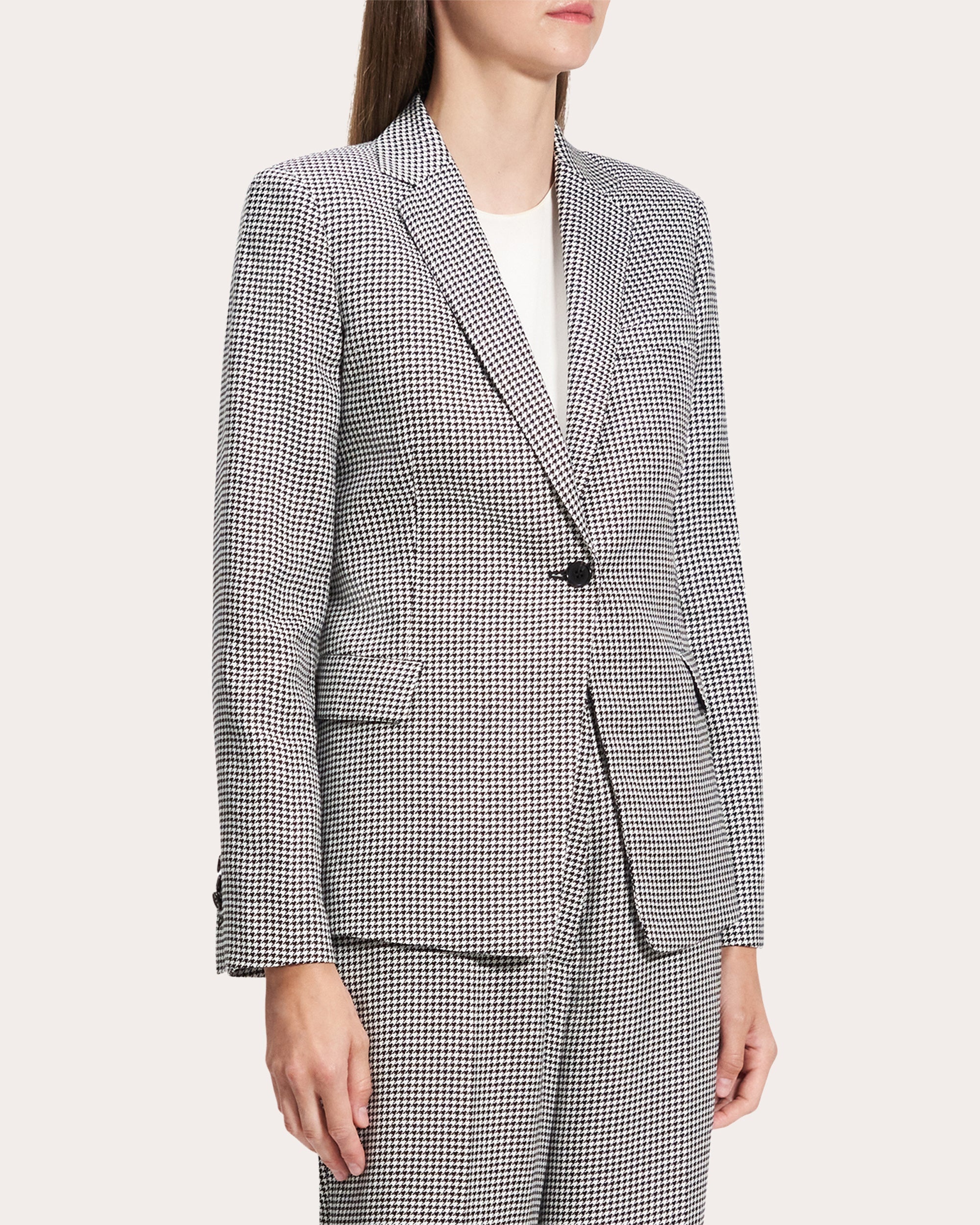 Houndstooth Linen Slim-Fit Blazer - 4