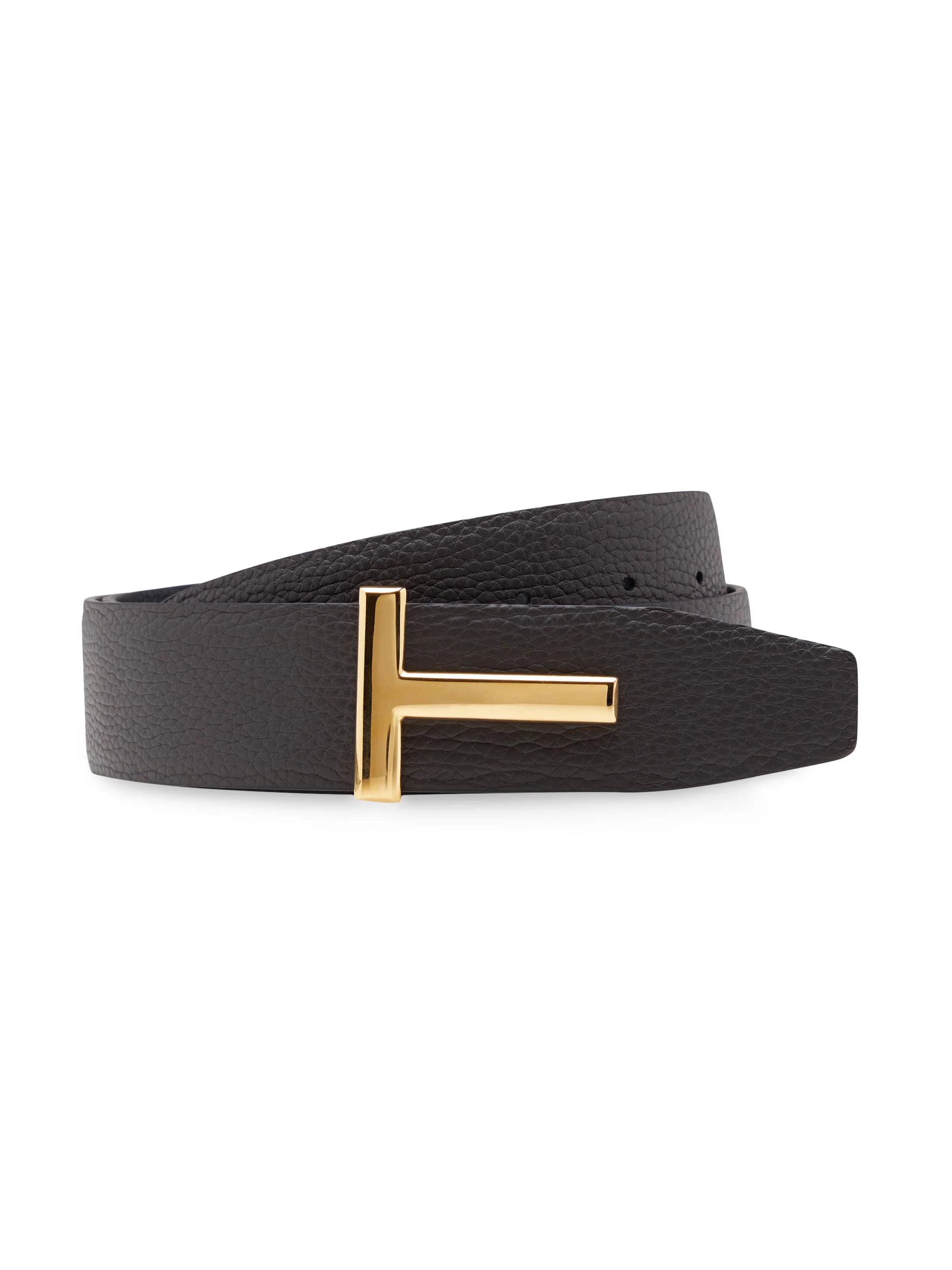 Men's T Buckle Reversible Belt - Brown Black - 1