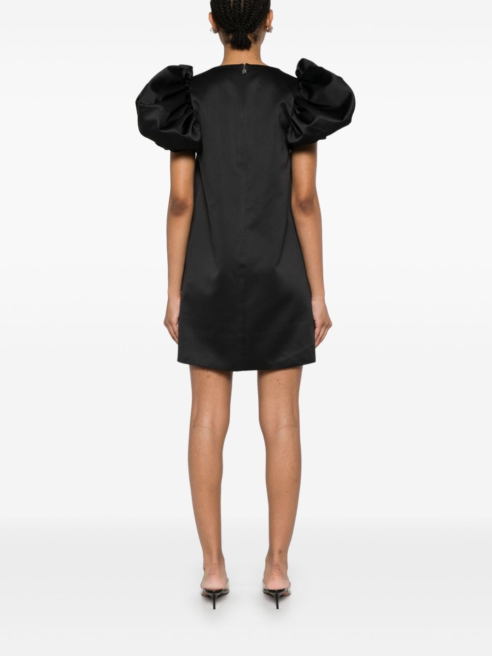 A-line satin mini dress - 4
