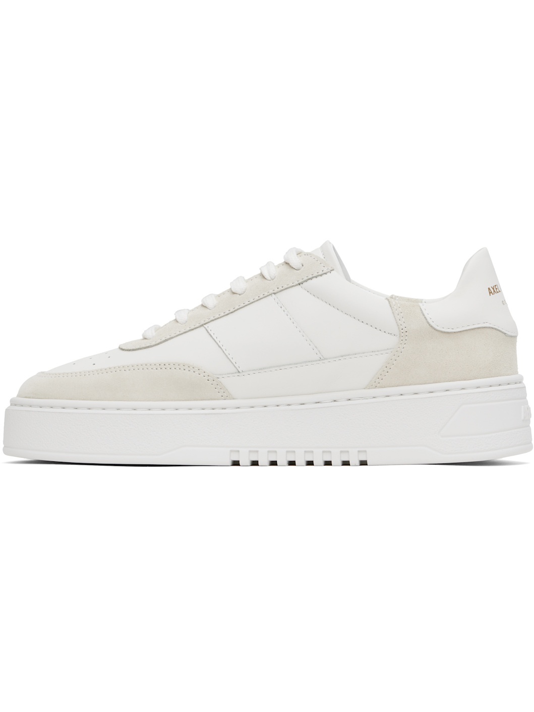 White & Beige Orbit Vintage Sneakers - 3
