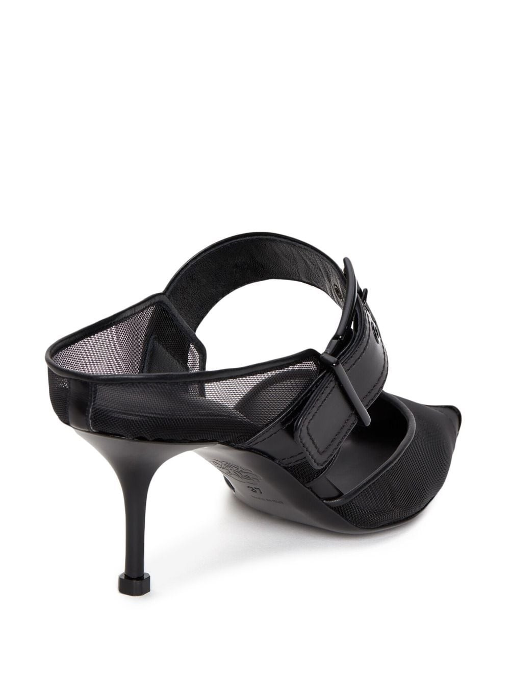mesh-panelling pointed-toe mules - 3