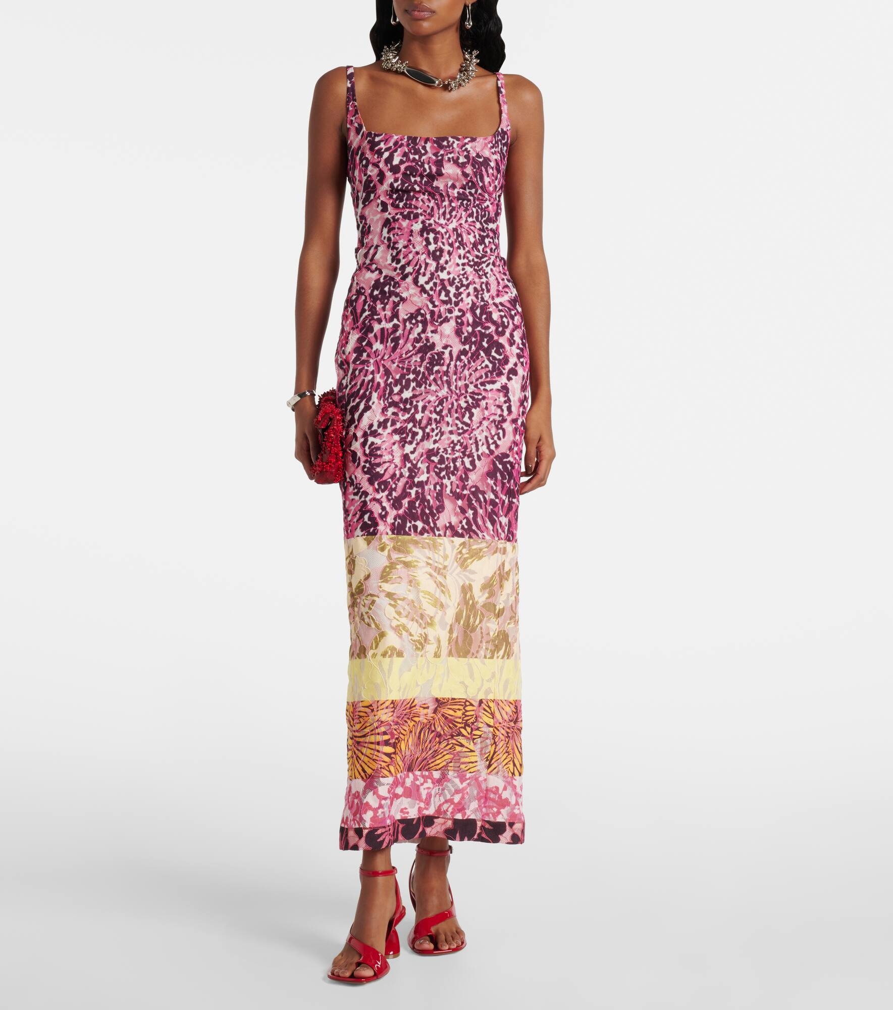Printed patchwork maxi dress - 6