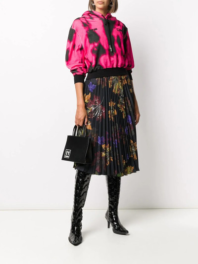 Off-White floral print pleated midi skirt outlook