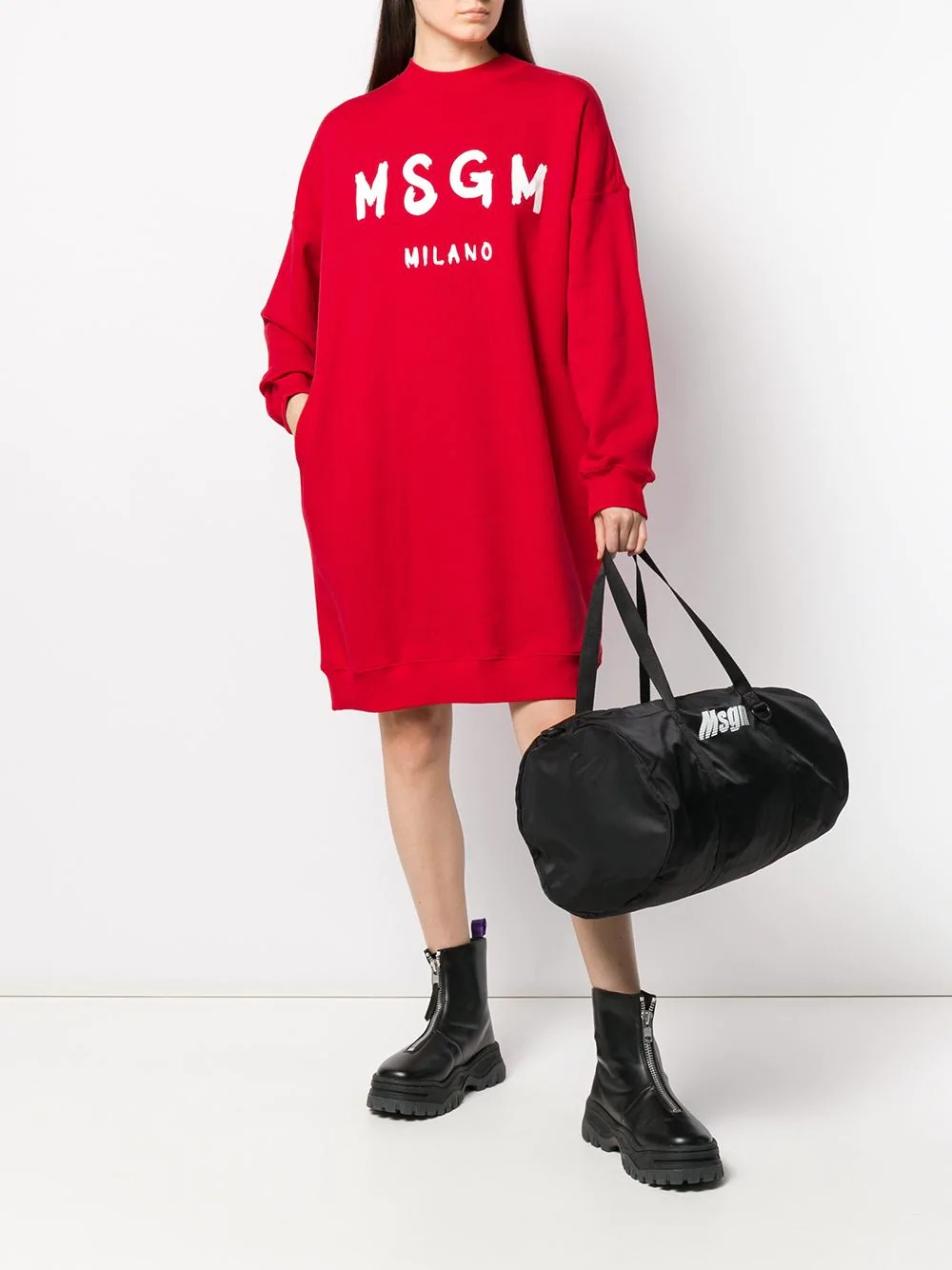 logo print sweater dress - 2