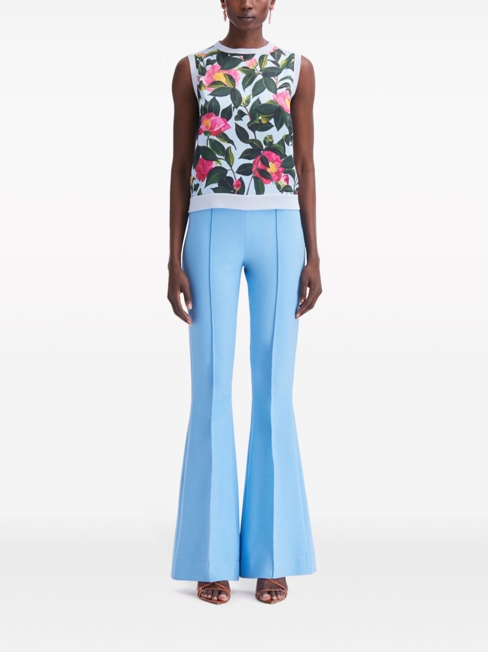 Camellia printed tank top - 2