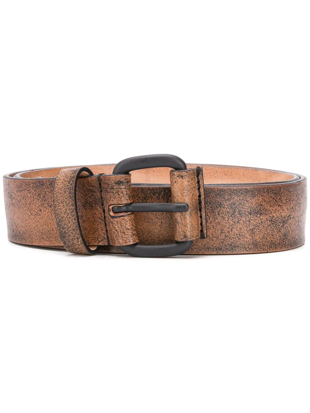 embossed logo distressed belt - 1