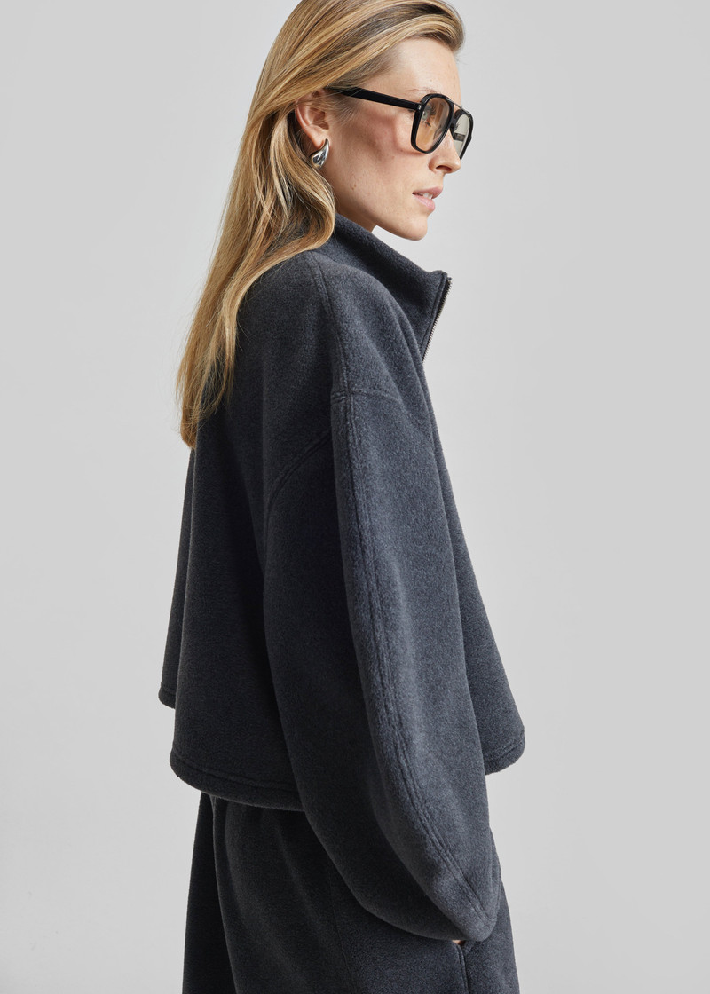 Treveray Fleece Half-Zip Sweatshirt - Dark Grey 8